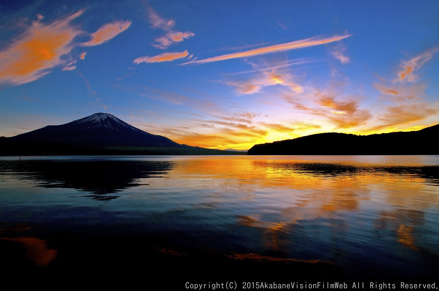 ２０１5年５月世界遺産富士山：山中湖の夕暮れ_b0065730_12381877.jpg