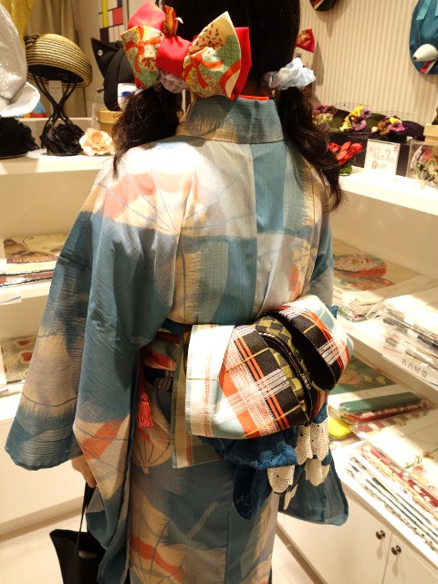 お客様コーデ*浴衣パラソルブルー2尺袖 : mamechiyo modern Blog お客様コーデ*浴衣パラソルブルー2尺袖 : mamechiyo modern Blog
