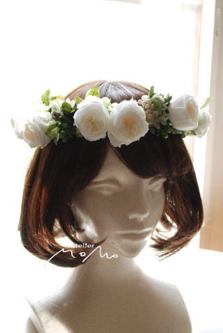 ホワイトローズの花冠&リストレット_a0136507_21145668.jpg