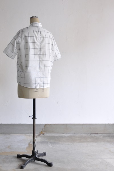 NO CONTROL AIR　 P/C Windpen Check Wide S/S Shirt (White×Black)_d0120442_12185683.jpg