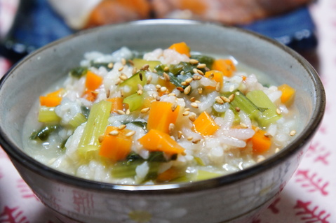 しょうが風味のお腹にうれしい野菜粥　【胃腸を整える・冷え・温め】_c0103827_1235174.jpg