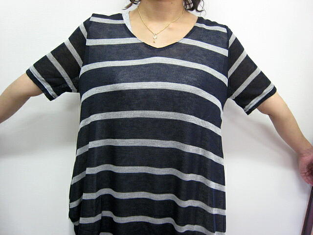 ｃｌｏｃｈｅ （ クロッシェ ）　メガビスガーゼ天竺ボーダーＴＯＰＳ　ＮＡＶＹ_a0089359_140832.jpg