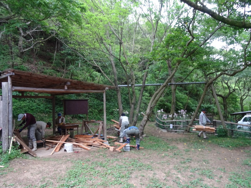 雨の中何かと作業　in　孝子の森_c0108460_18115539.jpg