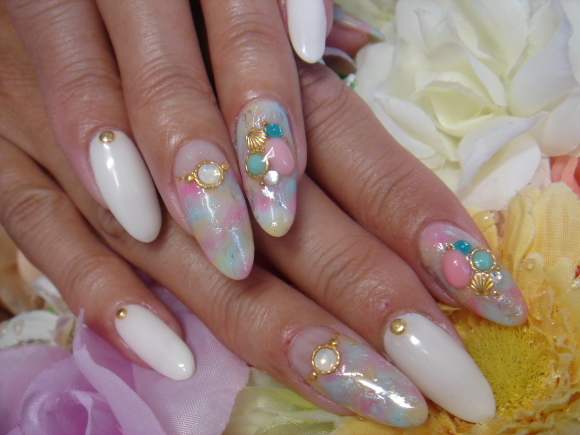 タイダイ柄☆Summer nail_d0101450_13283348.jpg