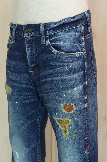 TMTの拘りデニム・TPTS1513 STRETCH LIGHT DENIM SLIM TYPE606 CRUSH&PAINT(INDIGO)☆そして、10kg以上。_b0108653_23055684.jpg