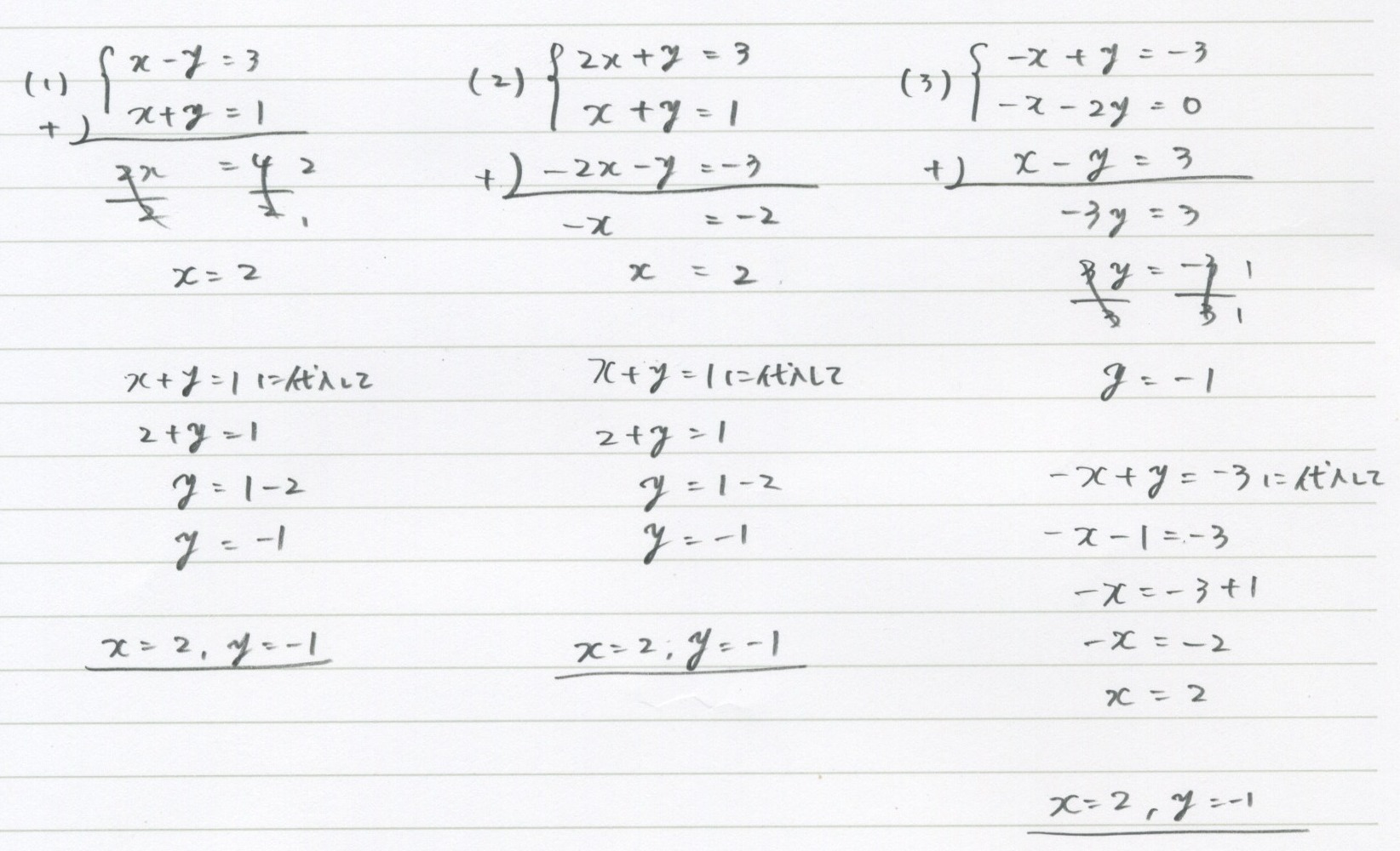 5 1 連立方程式 基本 勉強できようサイト