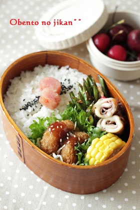 今日のおべんと。～コロッケ&ローストビーフチーズ巻弁当～_d0262819_21371793.jpg