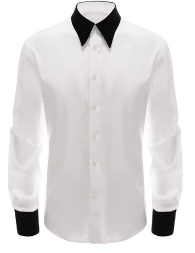 【Alexander McQueen】White Velvet Collar Shirt_a0324675_12391592.png