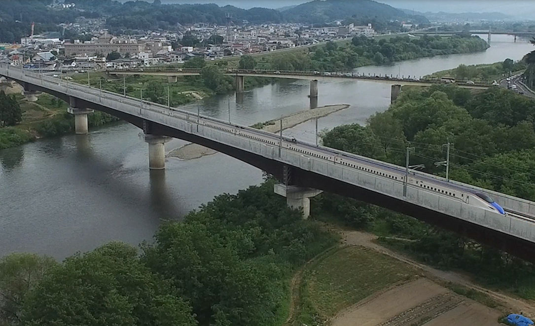 空撮 北陸新幹線 （第5千曲川橋りょう） 写真ブログー信濃路の風