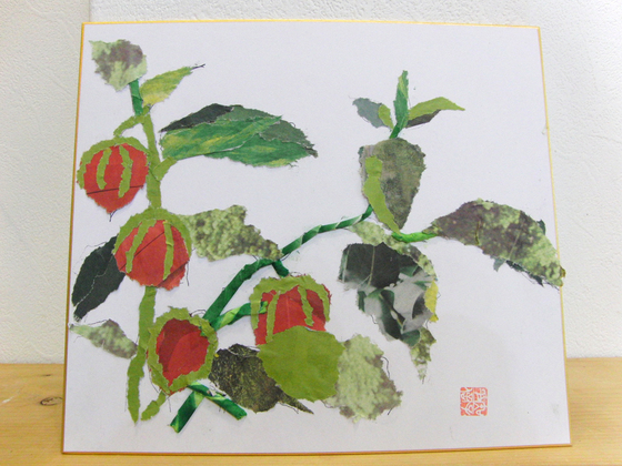 新聞紙ちぎり絵作品_e0222340_15582620.jpg