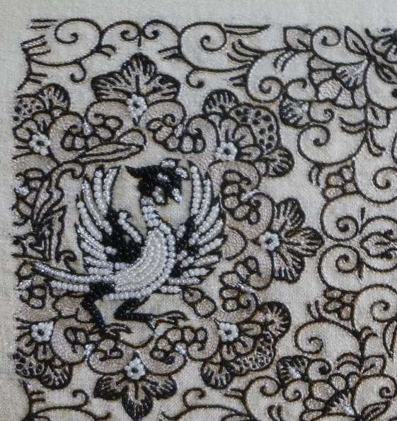 高屋三佐江さん・紋紗の着物にビーズ刺繍の帯。_f0181251_1528357.jpg