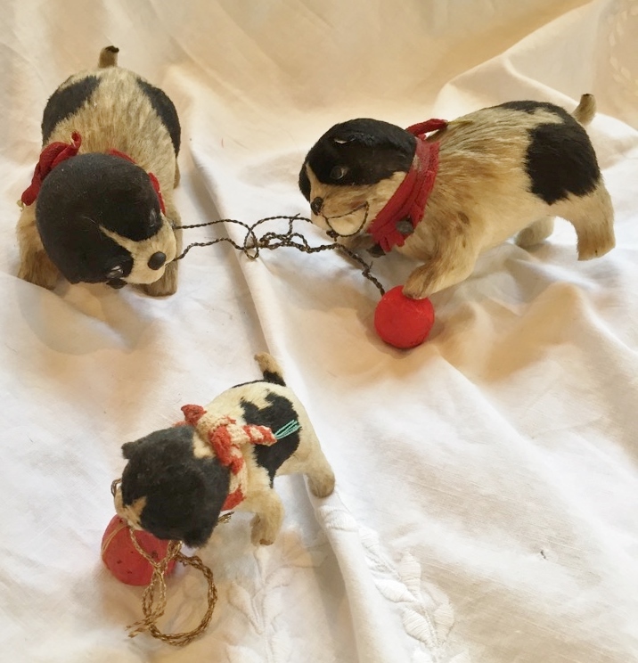 □即決□ 毛植人形 熊乗り猿 江戸時代末期～明治初期 □ 毛