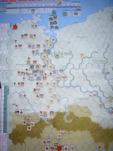 コマンドマガジン最新123号：第三帝国最後の戦い Vistula-Oder-Berlin: Eastern Front 1945に対する間接アプローチ〔リプレイ写真６〜７ターン〕_b0173672_23271567.jpg