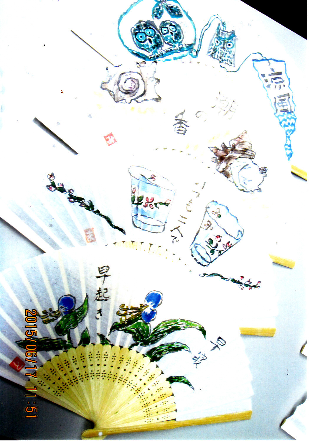 15年6月 花水木絵手紙教室 扇子はセンスいい Nonkoの絵手紙便り 15年6月 花水木絵手紙教室 扇子はセンスいい Nonkoの絵手紙便り