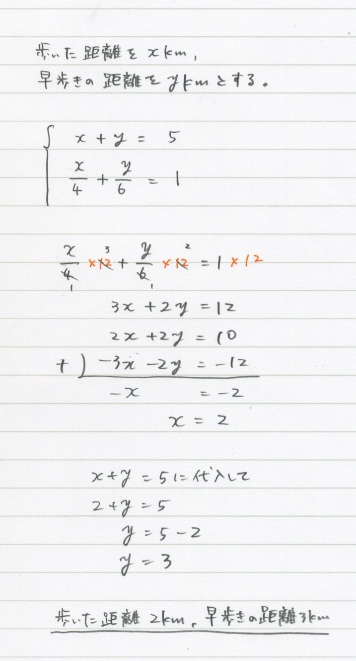 5 4 連立方程式 速度 と単位変換 勉強できようサイト