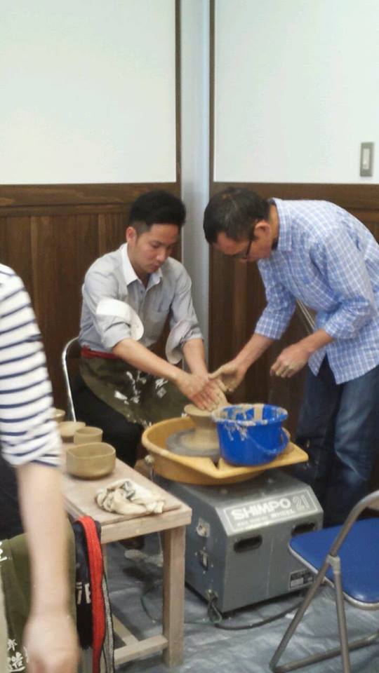 臼杵焼ロクロ体験 夏茶碗_d0230676_1114043.jpg