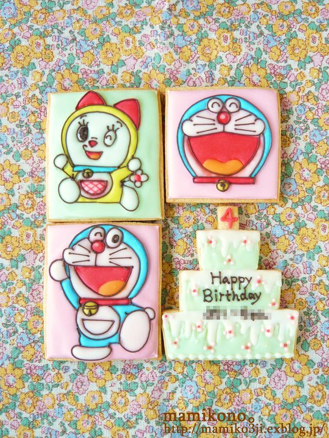 ドラえもんのお誕生日クッキー Mamikono ハレの日のお菓子