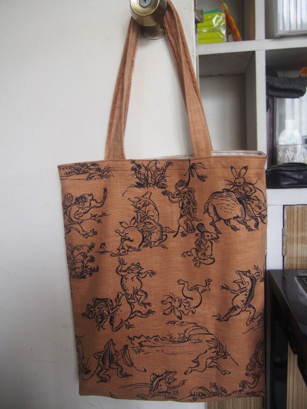 鳥獣戯画のトートバッグ コースター 気ままにハンドメイド