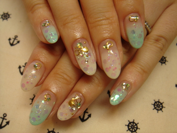 Hand&Foot☆キラキラ海nail♡_d0101450_17223083.jpg