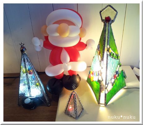 ステンドグラスのクリスマスツリー 手作り雑貨 ステンドグラスぬくぬく ステンドグラスのクリスマスツリー 手作り雑貨 ステンドグラスぬくぬく