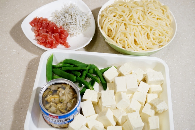 おじいちゃん　おばあちゃんも皆で楽しめる　浅蜊缶と豆腐のパスタ♪】ヘルシー！優しいお味です♪_b0033423_21215059.jpg