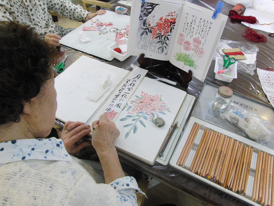 俳画 ~ K.E様 7月の句 ~_e0222340_15405442.jpg