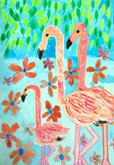 に*け様 「 逃げることをやめたフラミンゴ 」｜絵画 原画 抽象画 動物画 ドロ 716bI2HcOUL._UF1000,1000_QL80_.jpg