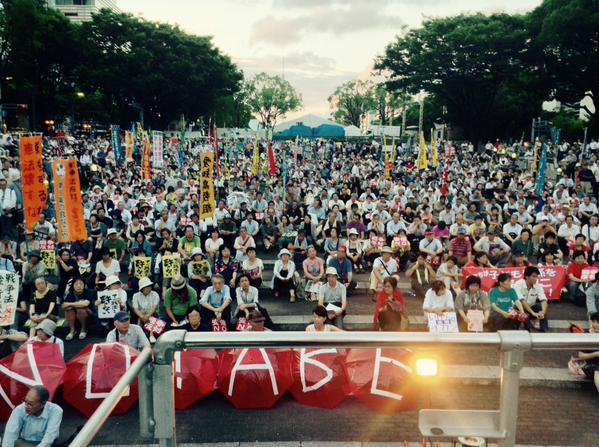 15/7/14(火)戦争法案強行採決に反対する集会・デモ 名古屋市ひかりの広場に1500人以上_c0241022_20314055.jpg