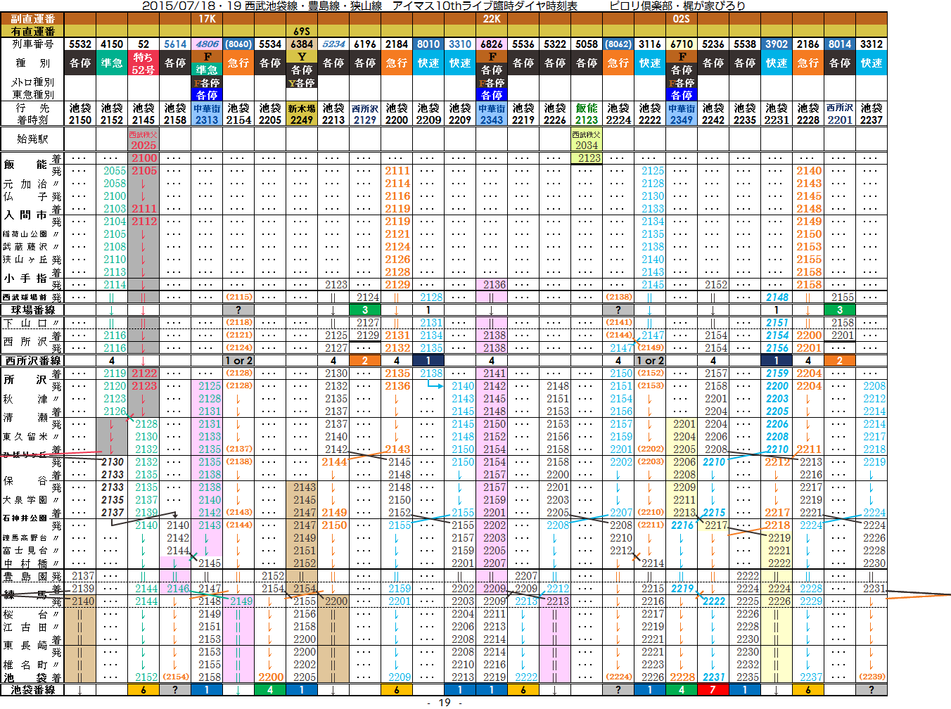 2015/07/18・19 アイマスライブ時の西武池袋線臨時時刻表_c0153149_15335627.png