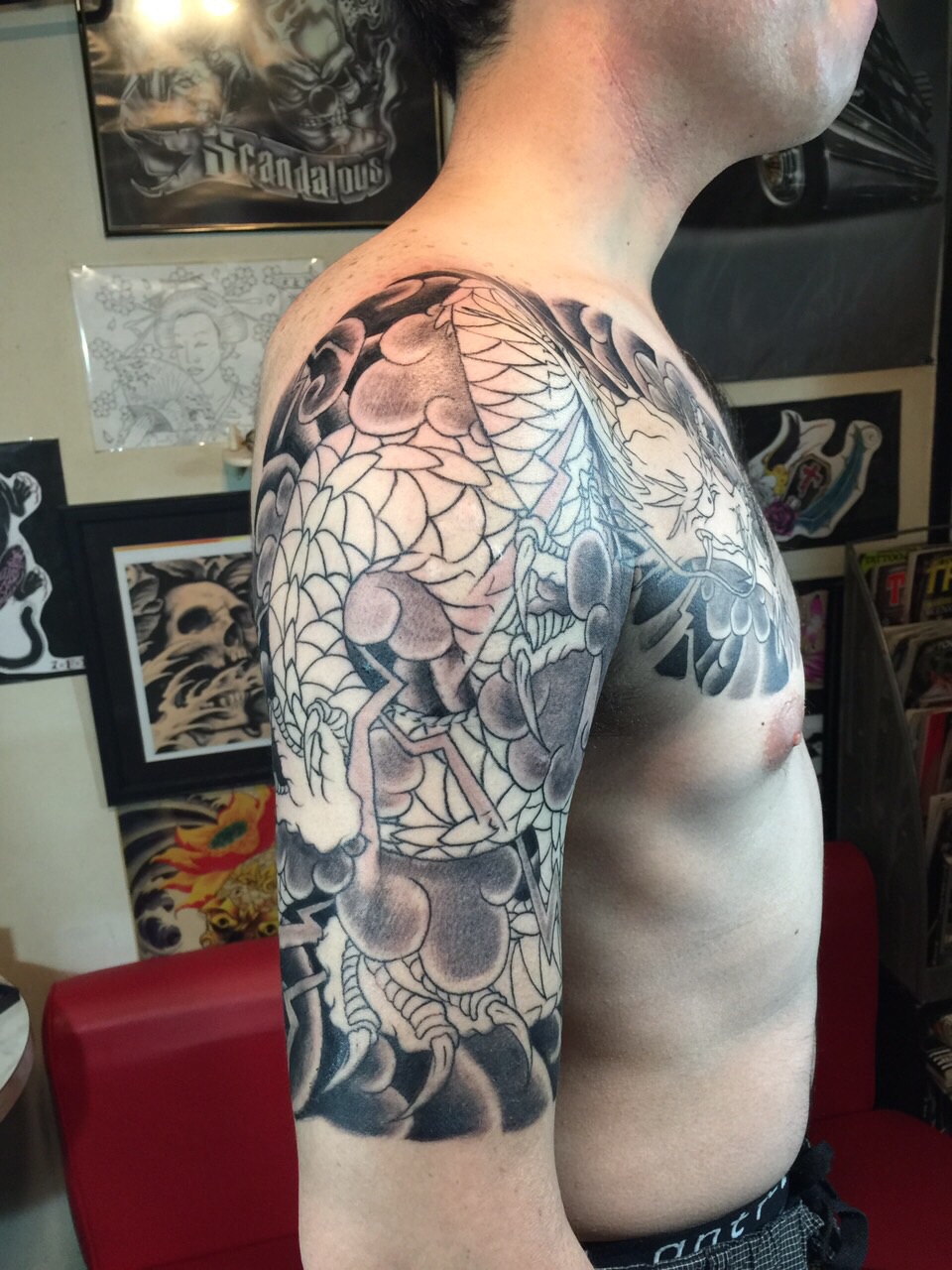 千葉 和彫り 刺青 五分袖 龍 2face Tattoo Studio Japan 千葉県木更津市 刺青処 聖針 千葉 和彫り 刺青 五分袖 龍 2face Tattoo Studio Japan 千葉県木更津市 刺青処 聖針