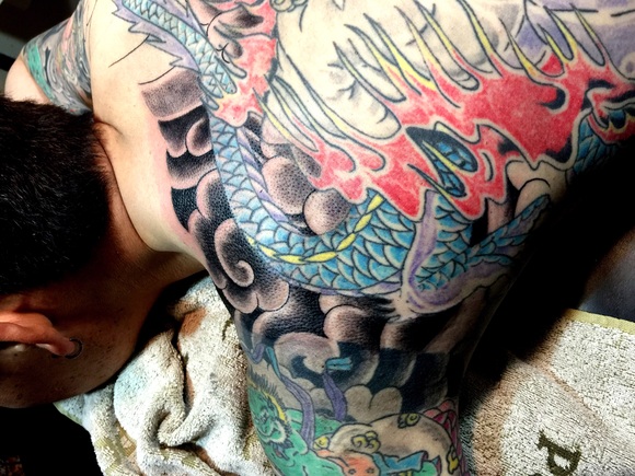 千葉 刺青 和彫り 背中 額 他店続き 2face Tattoo Studio Japan 千葉県木更津市 刺青処 聖針