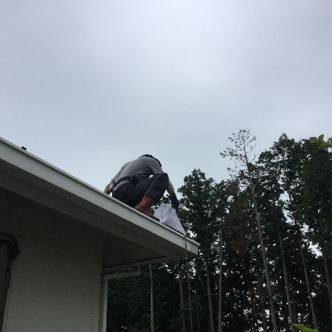 高所命綱付きの雨樋清掃_f0031037_20221956.jpg
