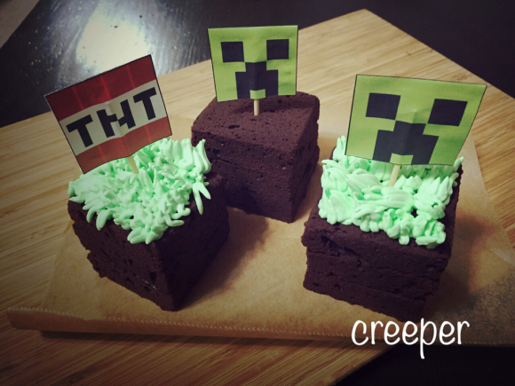 マインクラフト 草ブロックケーキ Minecraft Grass Block Cake 幸せなトカゲ おもにケーキをつくってます