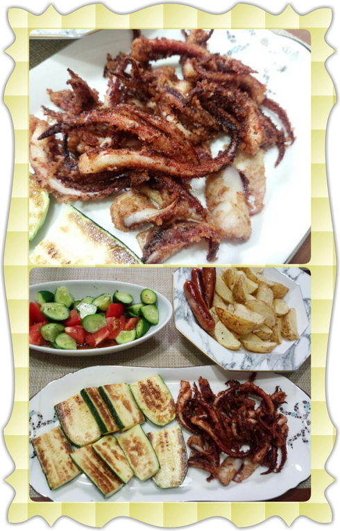 お酒のおつまみに カラマリと夏野菜のグリル サラダ Kajuの 今日のお料理 簡単レシピ お酒のおつまみに カラマリと夏野菜のグリル サラダ Kajuの 今日のお料理 簡単レシピ