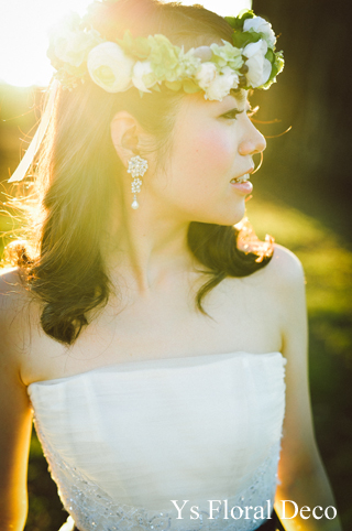 ハワイ挙式の新婦さんへ 白グリーンの花冠_b0113510_1582862.jpg