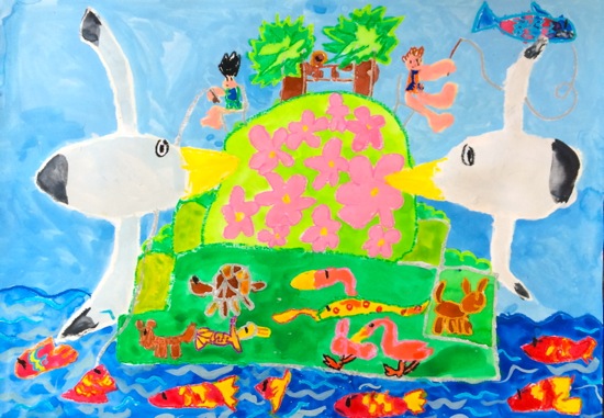 15 07 島の絵 アトリエciel 子供絵画造形教室 15 07 島の絵 アトリエciel 子供絵画造形教室