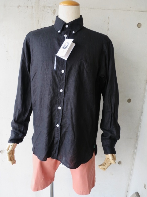最終・御紹介のカラー・BLACK LINEN B/D SHIRTS By James Mortimer_d0152280_1223335.jpg