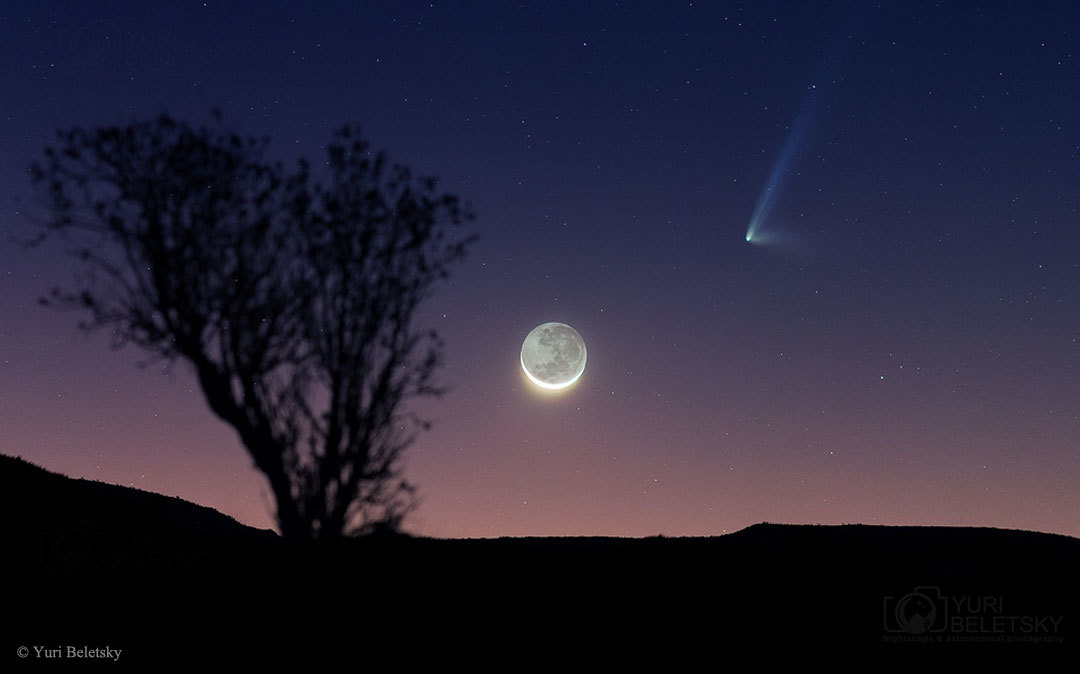 美しい月とパンスターズ彗星 秘密の世界 The Secret World