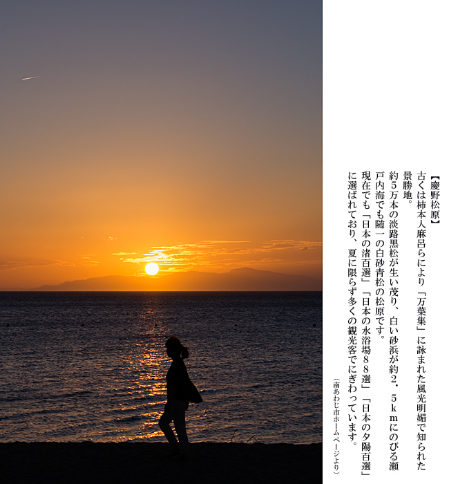 < 淡路・慶野松原で夕日萌え >_c0183700_20384618.jpg