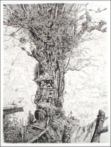フィリップ・モーリッツの銅版画「L'Anachorète」(1984 フィリップ・モーリッツの銅版画「L'Anachorète」(1984
