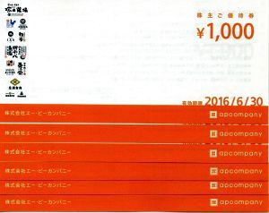 エー・ピーカンパニーから株主優待が届きました（6月29日）_d0021786_09051492.jpg