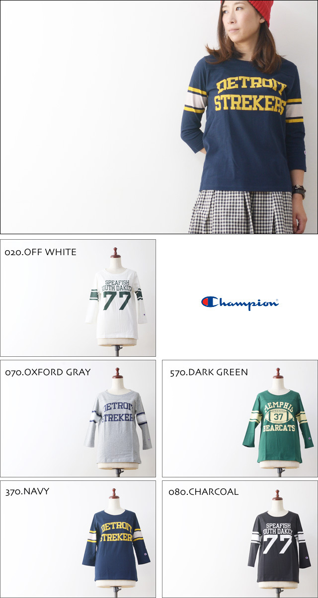 CHAMPION [チャンピオン] 3/4 SLEEVE FOOTBALL T-SHIRTS [CW-G401] LADY\'S_f0051306_19475799.jpg