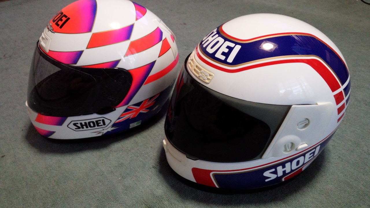 SHOEI ガードナーレプリカ レーサー ヘルメットリペア ワイン