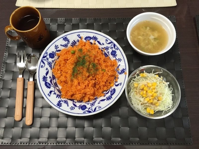 7 昼食 チキンライス スープ 今日の献立
