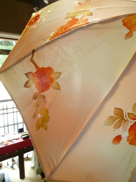 上七軒・キティさんの綺麗な手作り日傘・パリで着物。_f0181251_16113992.jpg