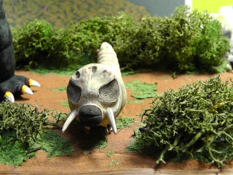 The 特撮 Collection 1/350 ゴジラ モスラ幼虫付 その4 完成