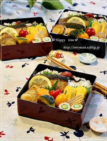 鮭のムニエル弁当とジャーペンネ♪_f0348032_18383320.jpg