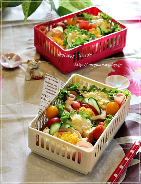 角食パンでポケットサンド弁当♪_f0348032_19112241.jpg