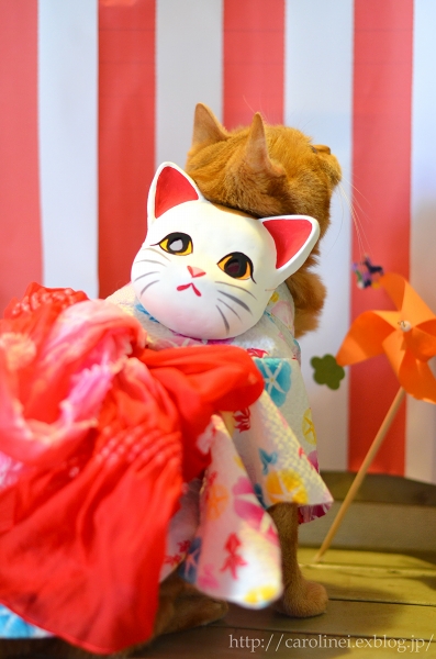 猫だって浴衣が着たい♪2015　　Cat\'s Yukata-an informal cotton kimono for summer_d0025294_19102076.jpg