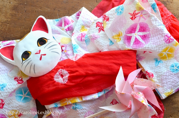 猫だって浴衣が着たい♪2015　　Cat\'s Yukata-an informal cotton kimono for summer_d0025294_19103029.jpg